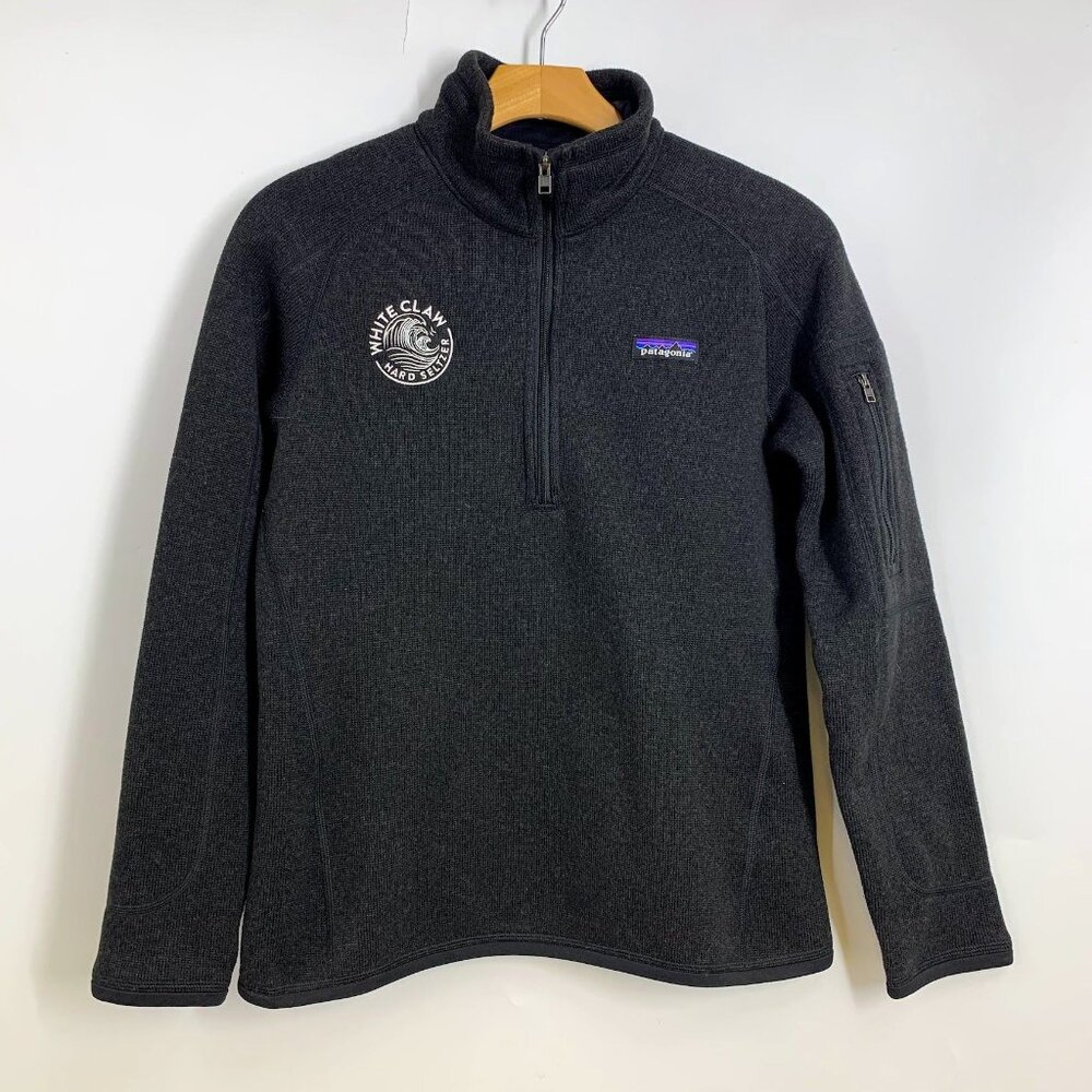 Patagonia Women's Better Sweater 1/4‎ Zip Whiteclaw Branded Pullover Size S